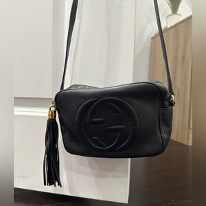 Gucci soho disco black leather crossbody bag